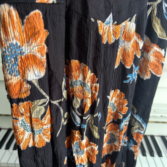 Patrons of Peace Black and Orange Floral Jumpsuit M - Picture 10 of 16